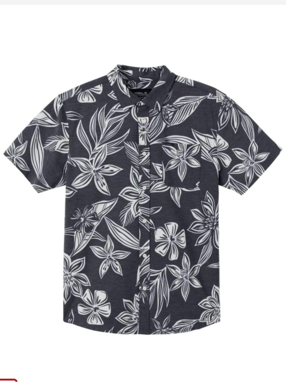 O'Neill Trvlr UPF traverse Black Short-Sleeve Floral Button-Down Shirt